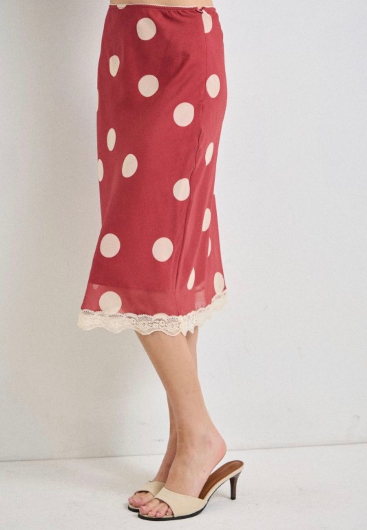 Vintage Red Midi Skirt